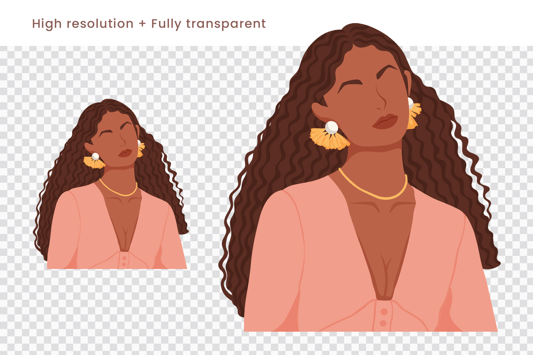 African Women Illustrations (AI, EPS, PNG Format)