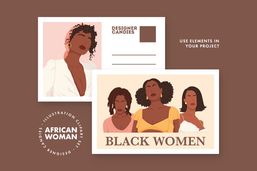 African Women Vector Illustrations [AI, EPS, PNG] - DesignerCandies