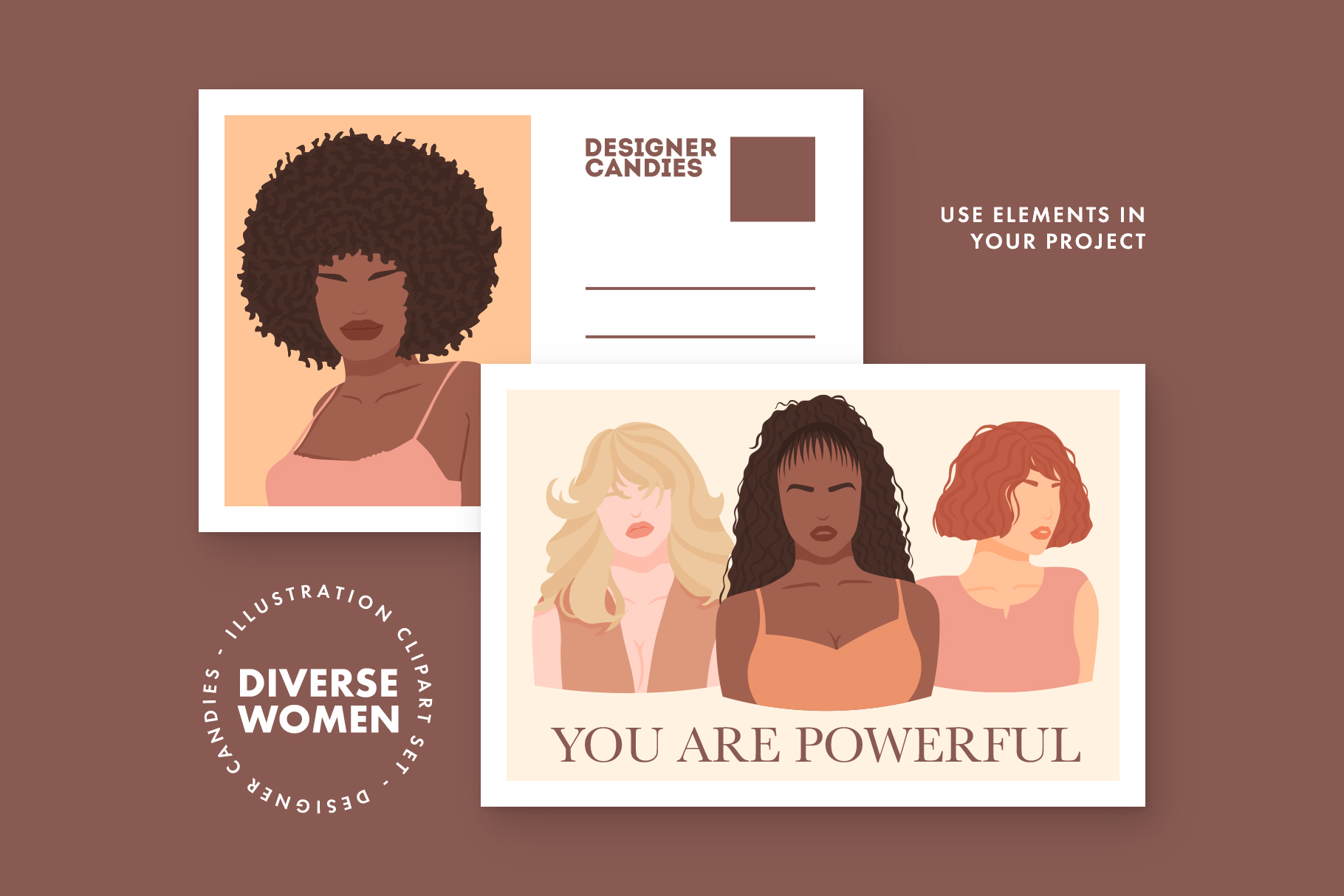Diverse Women Illustrations (AI, EPS, PNG Format)