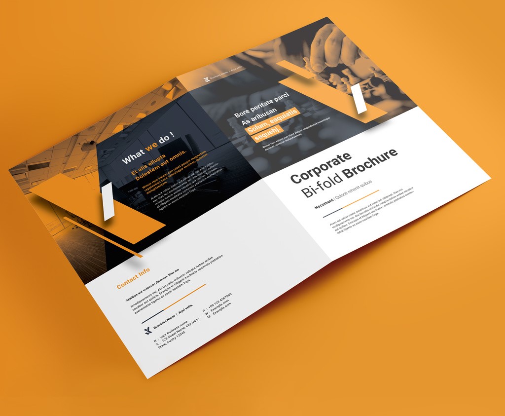 bifold-brochure-layout-with-orange-accents-indd