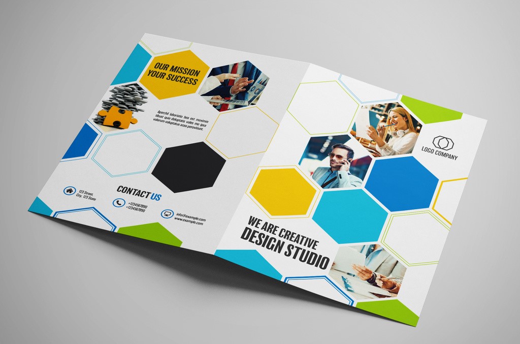 business-brochure-layout-with-hexagon-elements-indd