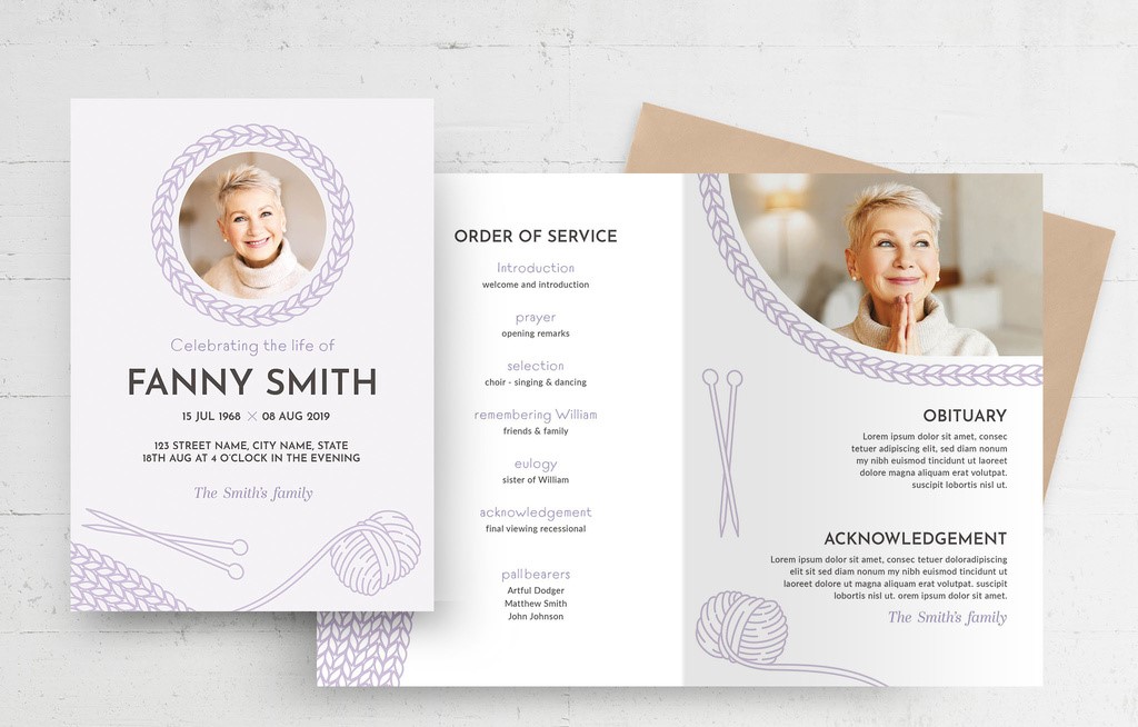 funeral-program-obituary-layout-with-knitting-theme-indd
