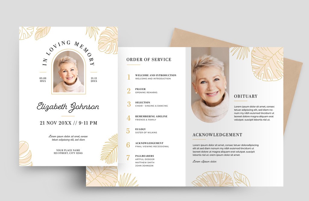 funeral-program-obituary-layout-with-tropical-leaves-indd