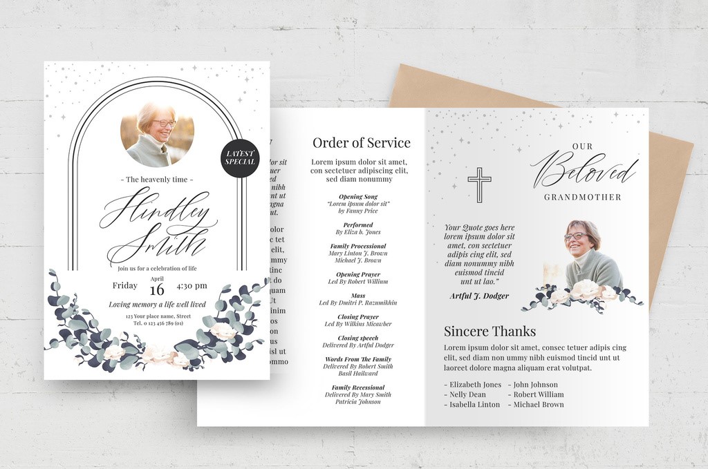 simple-funeral-program-obituary-flyer-poster-with-watercolour-floral-elements-indd