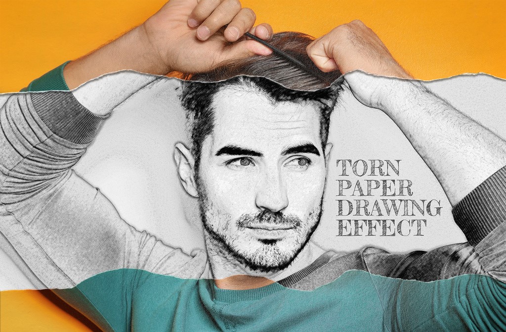 torn-rolled-paper-with-pencil-drawing-photo-effect-mockup-psd