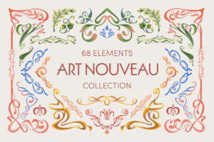 Art Nouveau Clipart Elements Set