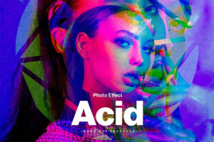 Acid Neon Photo Effect in PSD format