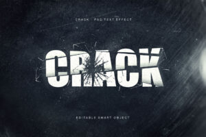 Cracked Text Effect in PSD format