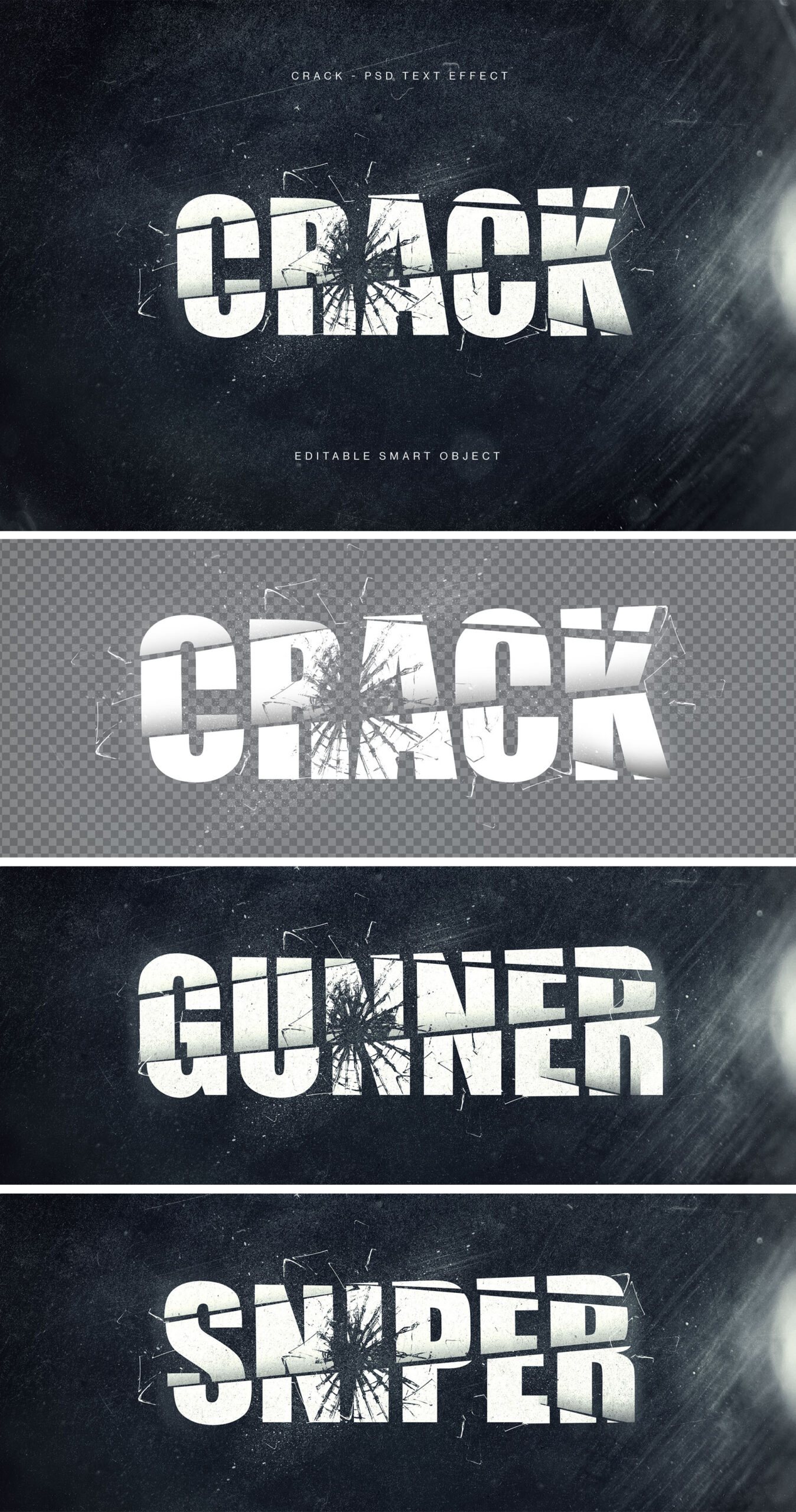 Cracked Text Effect in PSD format