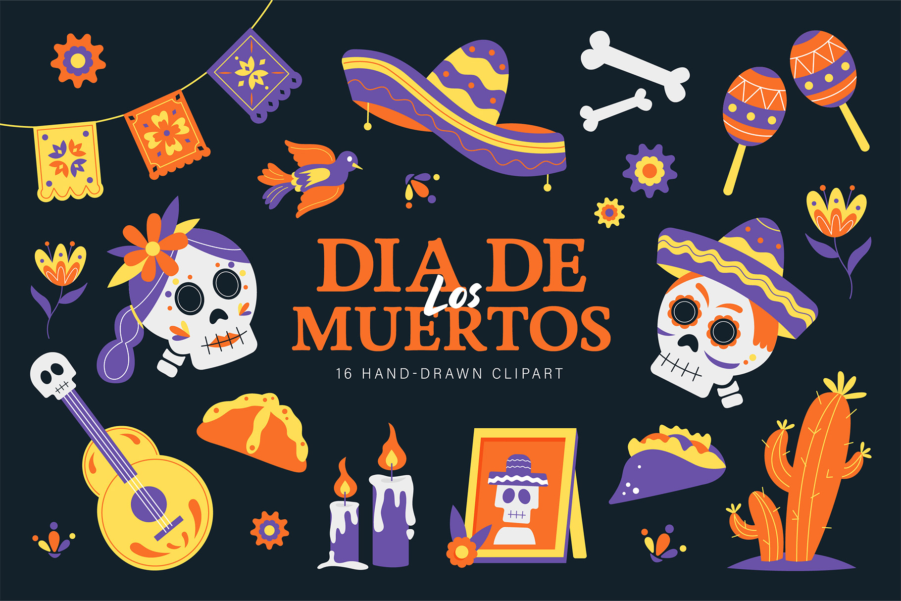 Day of the Dead Vector Illustrations in Ai EPS PNG SVG