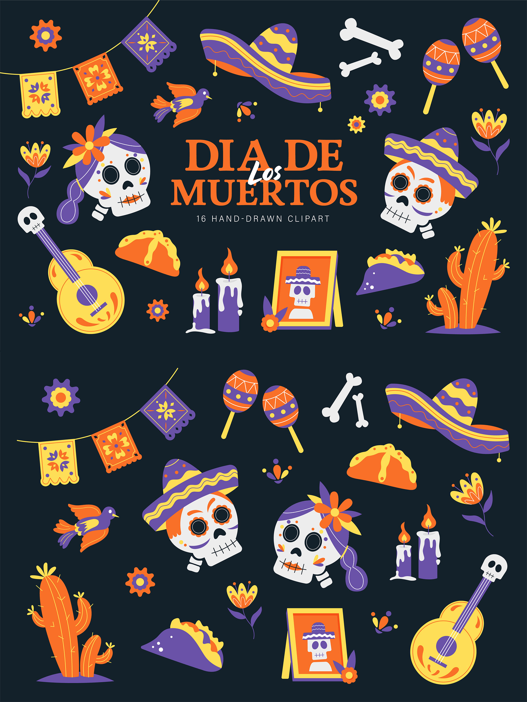Day of the Dead Vector Illustrations in Ai EPS PNG SVG