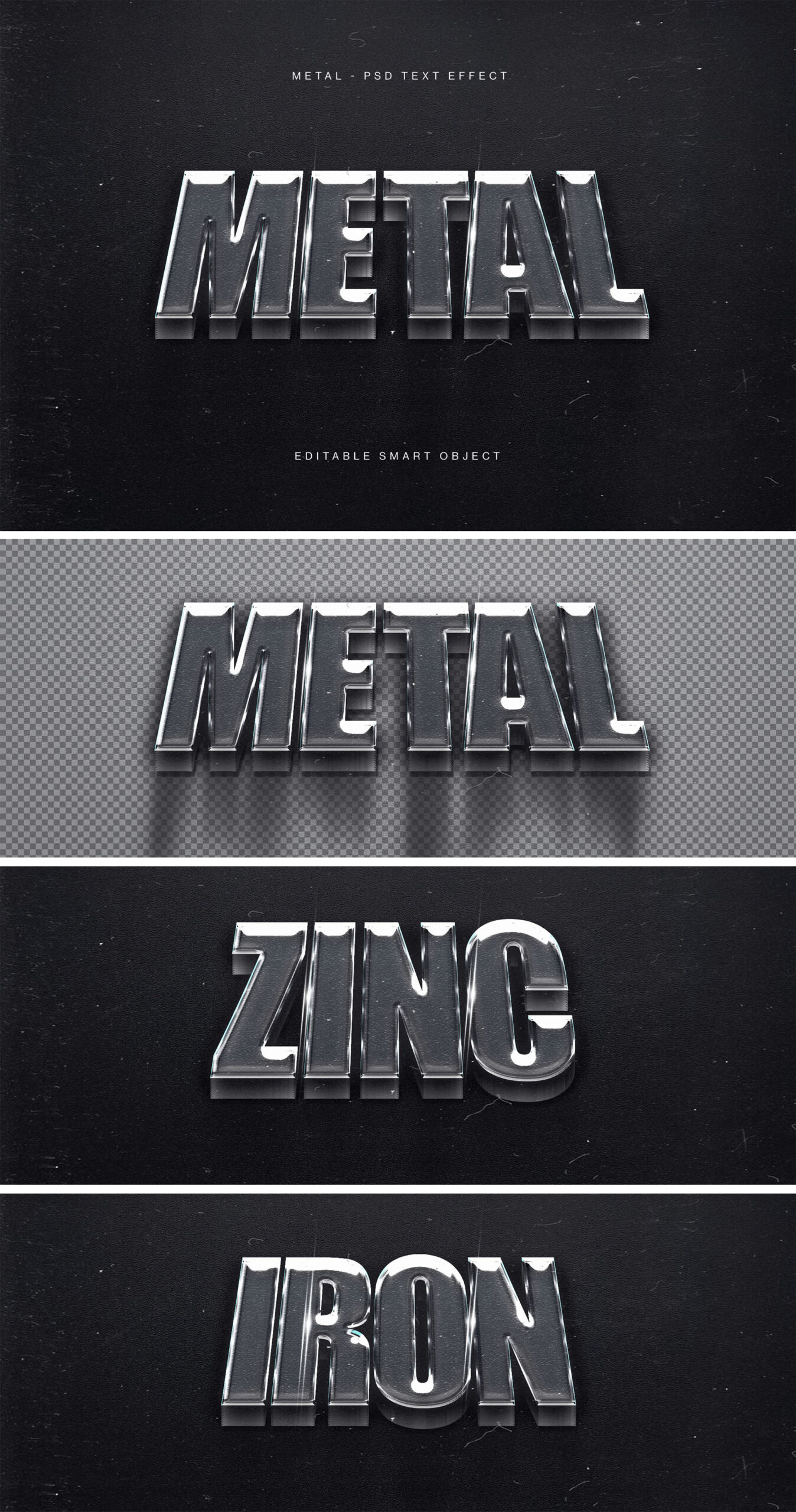 Metal Text Effect in PSD format