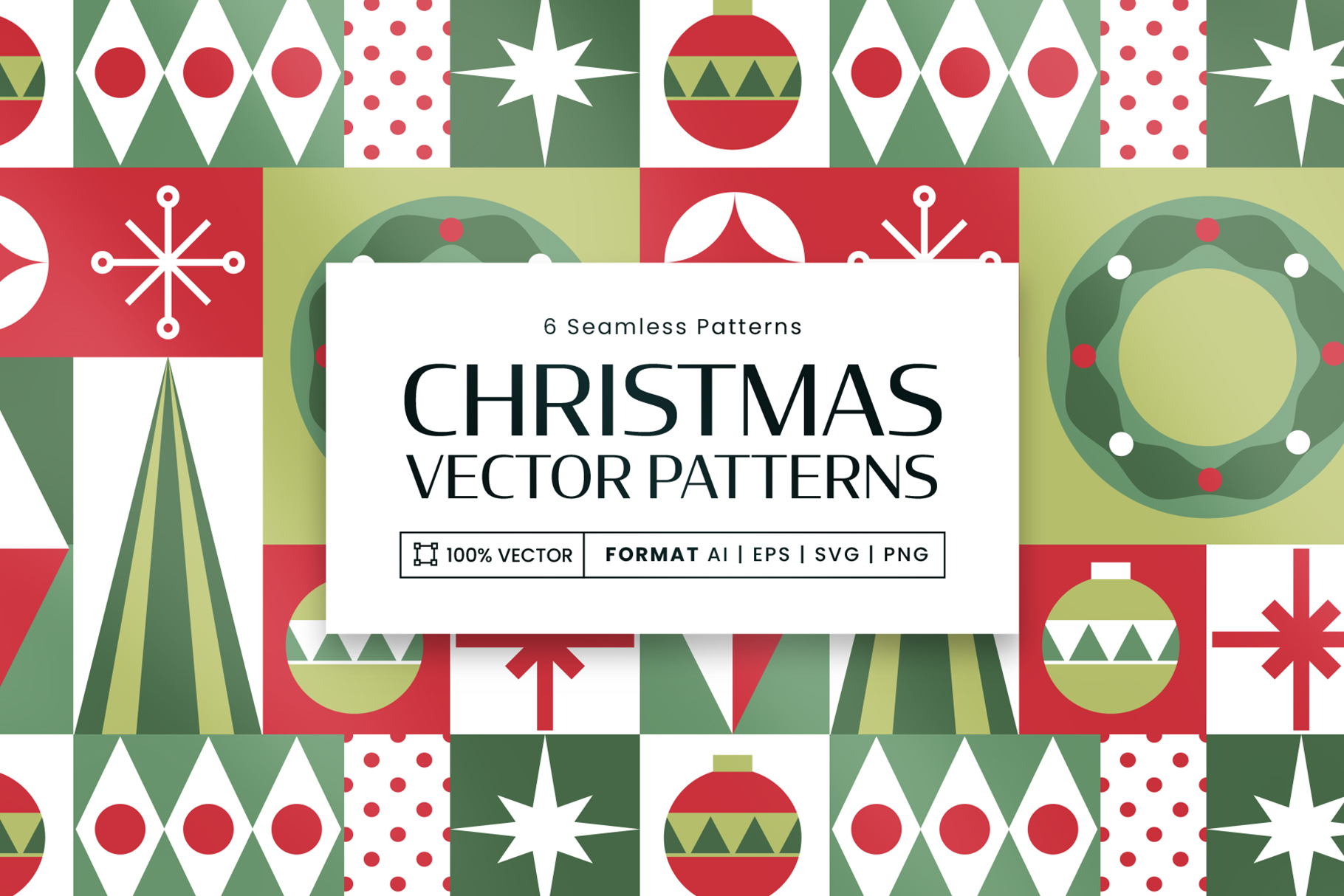Modern Christmas Patterns in AI EPS PNG SVG