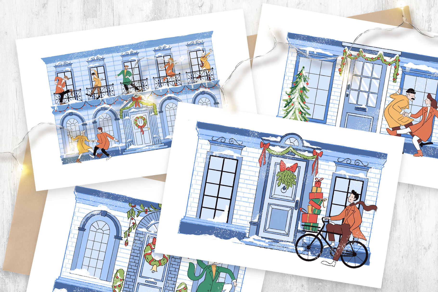 Christmas Scene Illustrations in PSD PNG