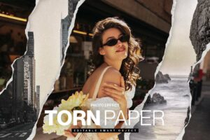 Torn Paper Effect Mockup Template in PSD