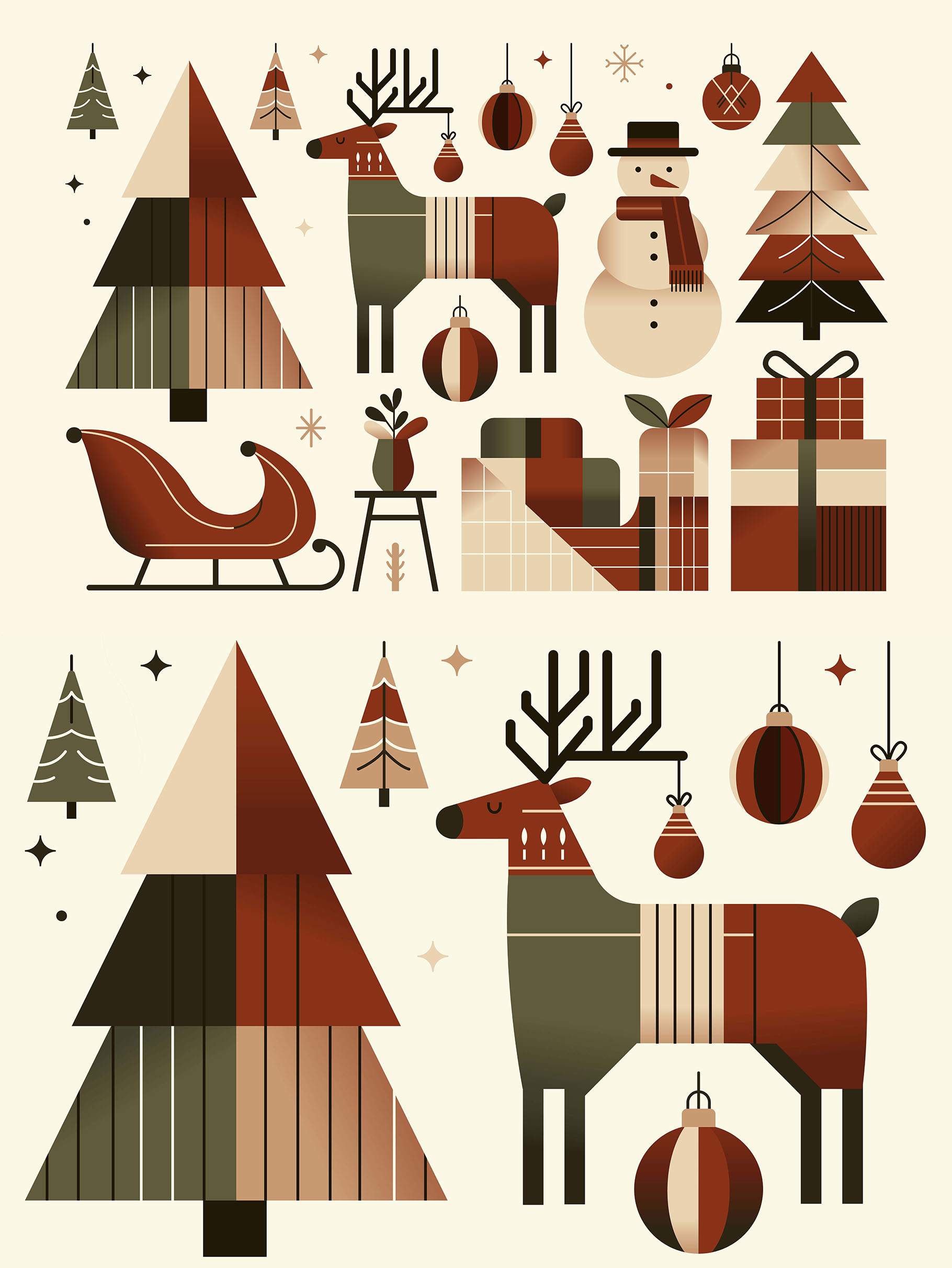 Cozy Christmas Vector Illustrations AI EPS PNG SVG