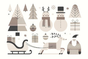 Minimalist Christmas Illustrations AI EPS PNG SVG
