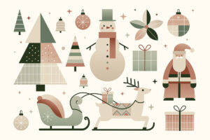 Modern Christmas Vector Illustrations Set AI EPS PNG SVG