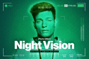 Night Vision Photo Effect in Photoshop PSD