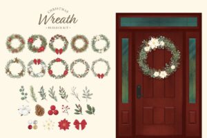 Christmas Wreath Builder Kit in PSD PNG
