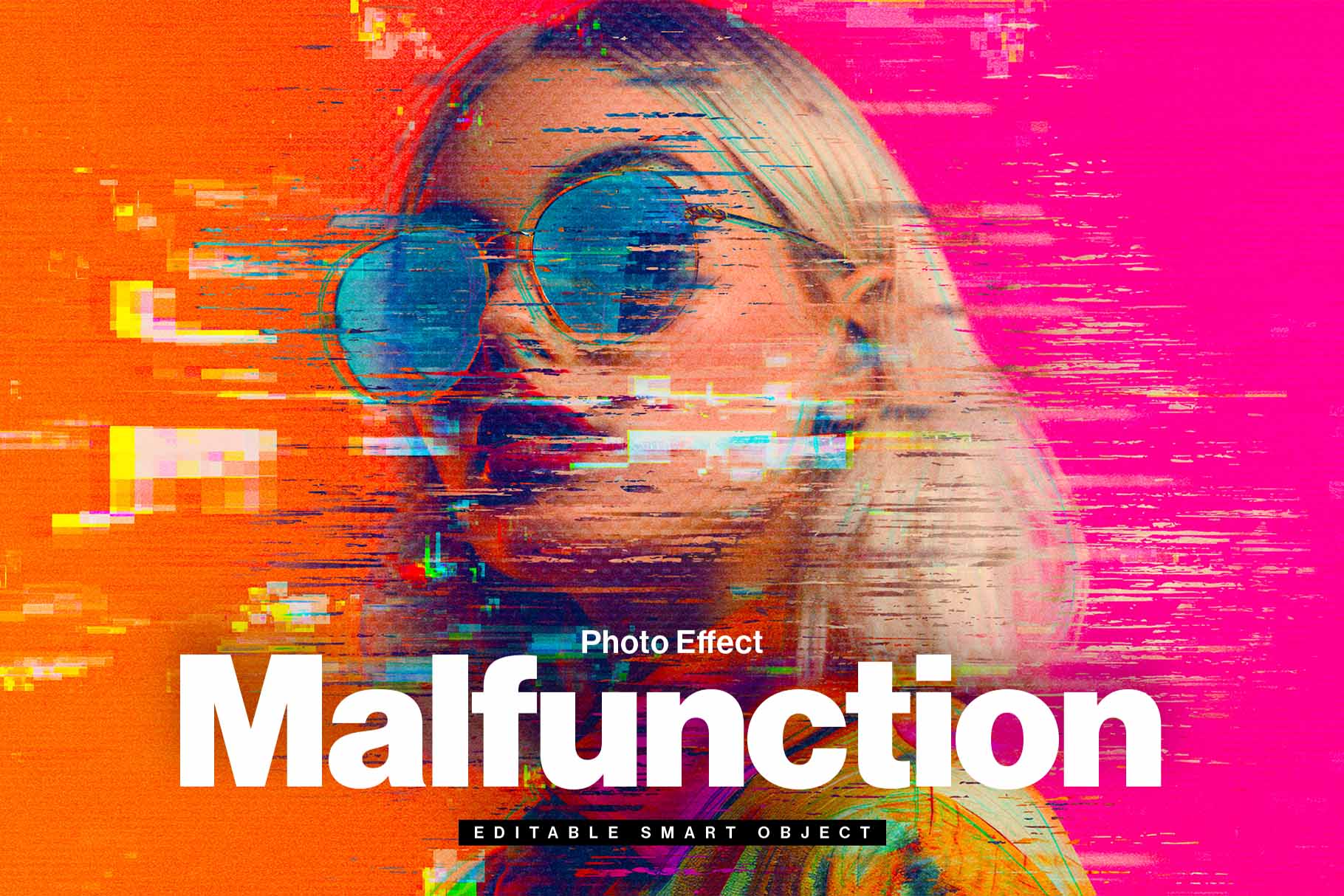 Malfunction Photo Effect Template in PSD