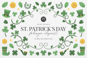 St. Patrick's Day Foliage Graphic Pack in AI EPS PNG SVG