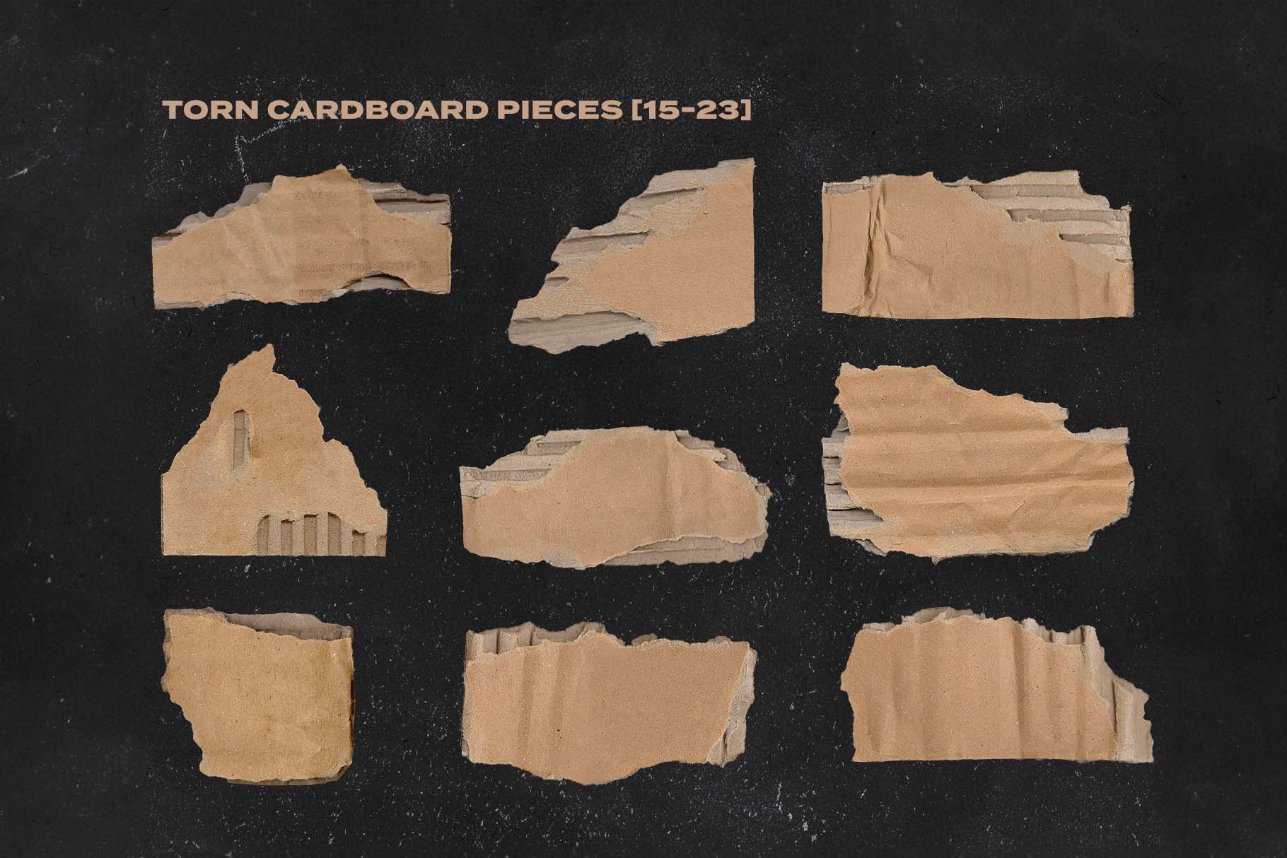 Torn Cardboard Pieces Pack in PSD & PNG