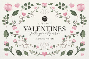 Valentines Foliage Graphic Pack AI EPS PNG