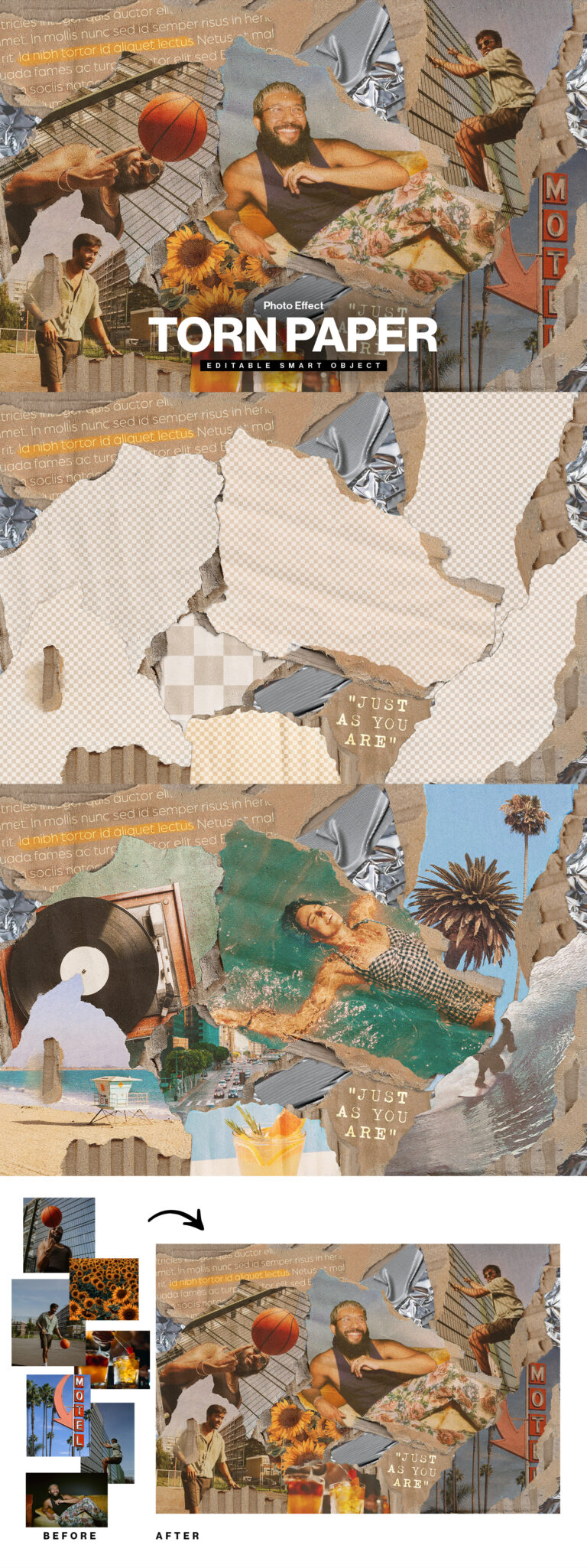 Torn Cardboard Photo Effect Template - DesignerCandies