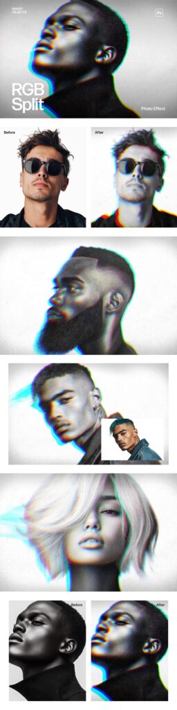 Split Picture Template RGB Split Photo Effect Template - DesignerCandies