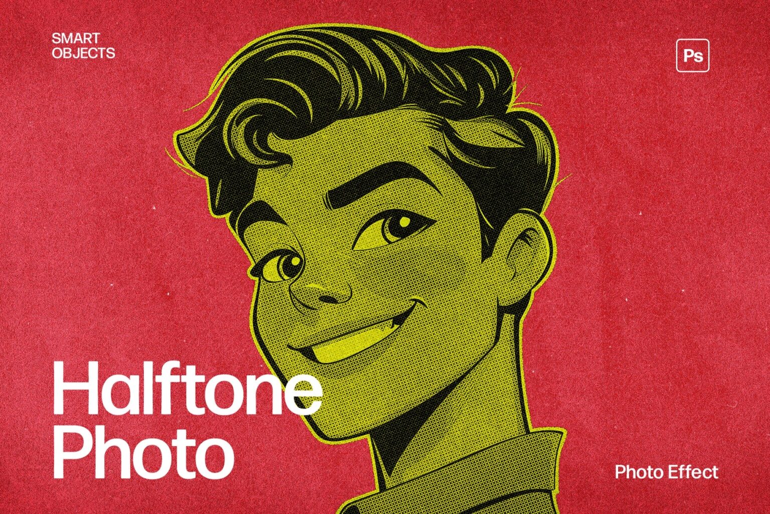 Retro Halftone Comic Portrait Photo Effect Template - DesignerCandies
