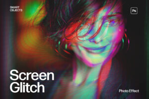 Screen Glitch Photo Effect Template