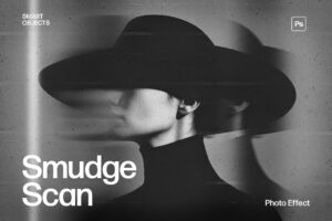 Smudged Scanner Photo Effect Template