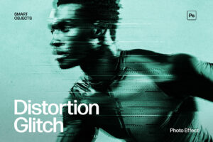 Distortion Glitch Photo Effect Template