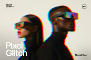Pixel Glitch Photo Effect Template