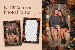 Fall Autumn Leaves Frame Border Template