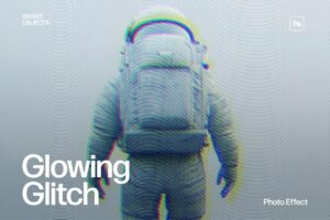 Glowing Glitch Photo Effect Template