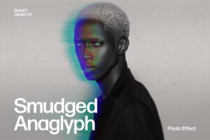Smudged Anaglyph Photo Effect Template