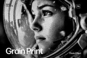 Grain Print Photo Effect Template