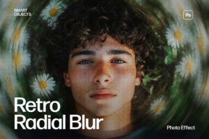 Retro Radial Blur Photo Effect Template