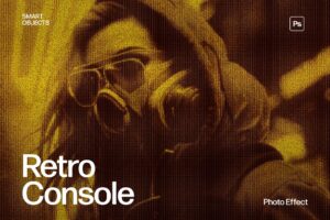 Retro Console Pixelated Photo Effect Template