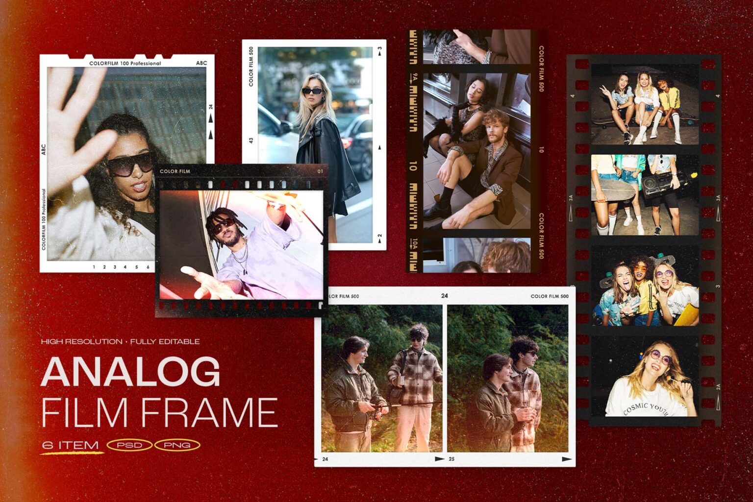 Analog Film Frame Mockup Template Set - DesignerCandies