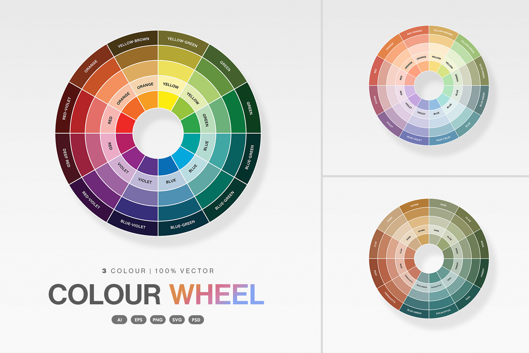 Color Wheel Chart Template in PNG, AI, PSD, EPS and SVG