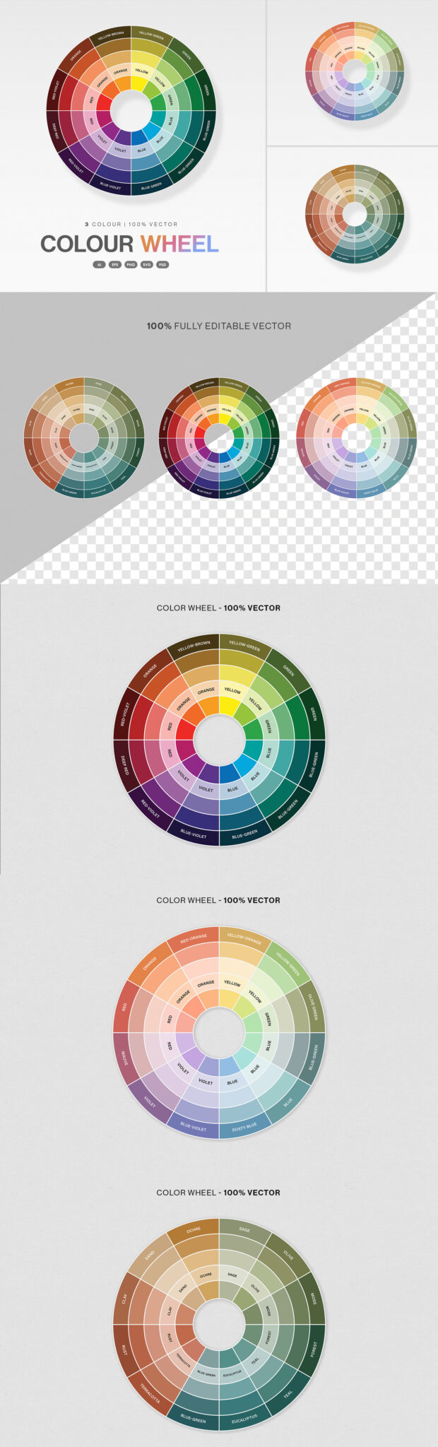 Color Wheel Chart Template - DesignerCandies