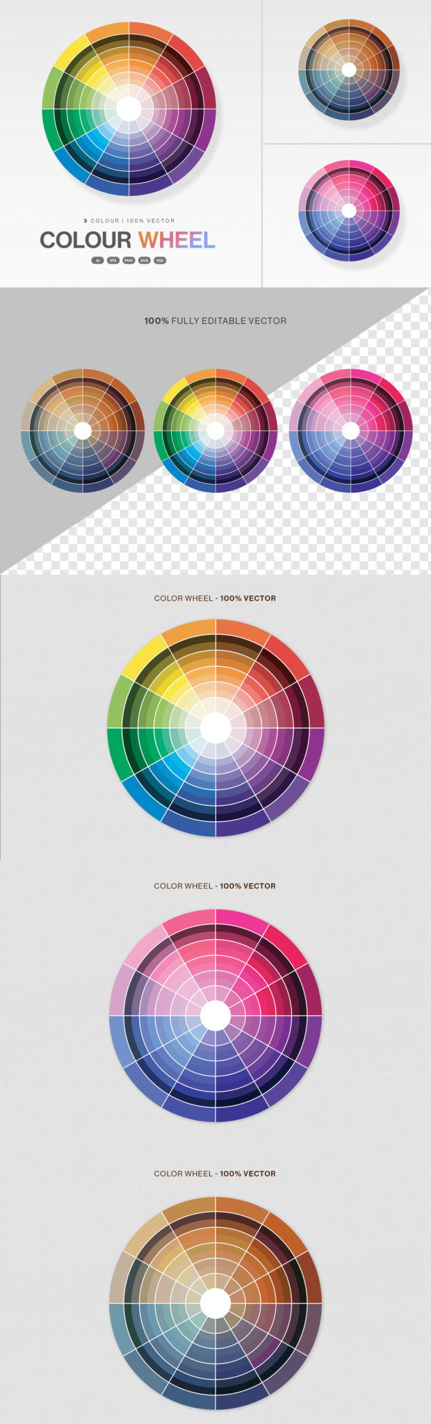 Try Color Vector Color Wheel Vector Set - DesignerCandies