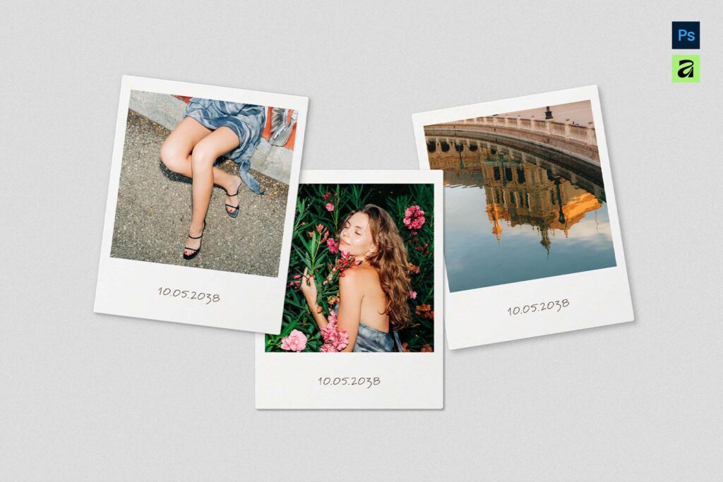 Polaroid Photo Mockup Template
