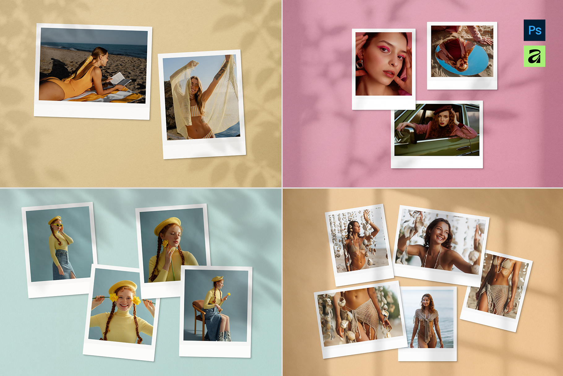 Polaroid Photo Mockup Template in AF & PSD