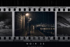 35mm Film Frame Photo Effect Template in PSD