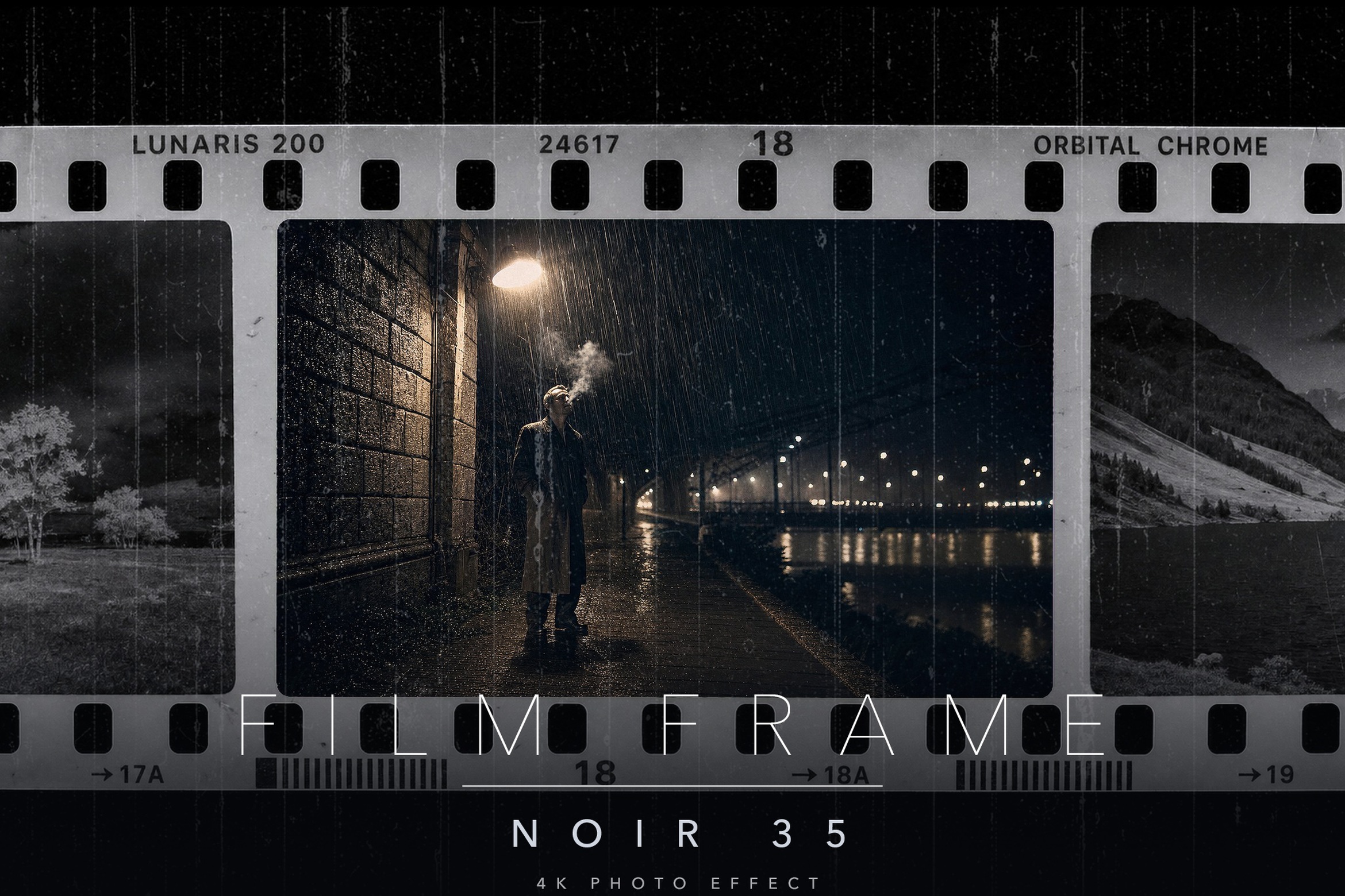 35mm Film Frame Photo Effect Template in PSD
