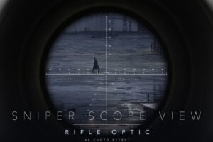 Sniper Scope Photo Effect Template in PSD